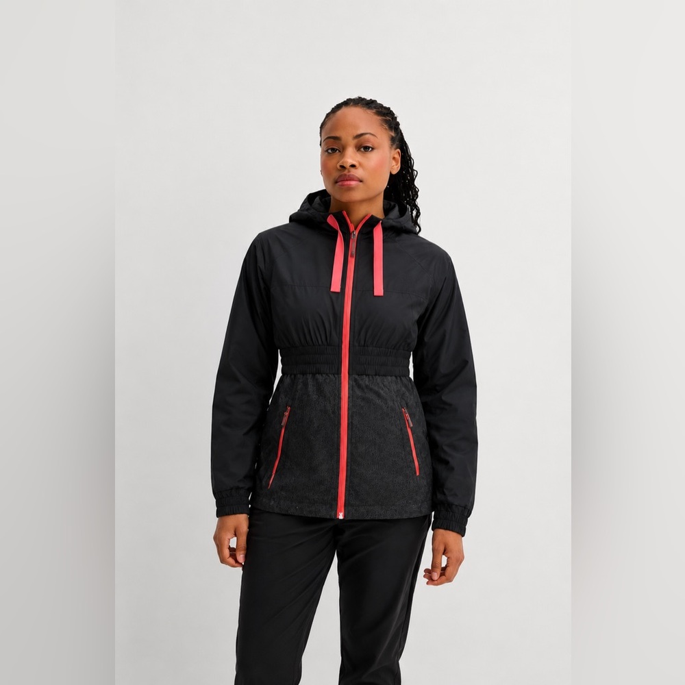 THE NORTH FACE - Hooded Performance Jacket Black & Neon Pink | Windbreaker